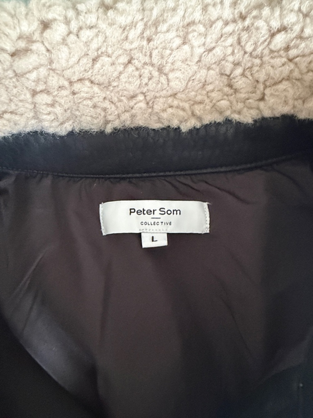 Peter Som Collective Sherpa Faux Leather Jacket coat size Large NEW - Picture 5 of 9